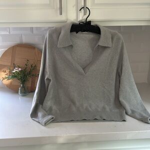 Grey J.Crew cashmere sweater.